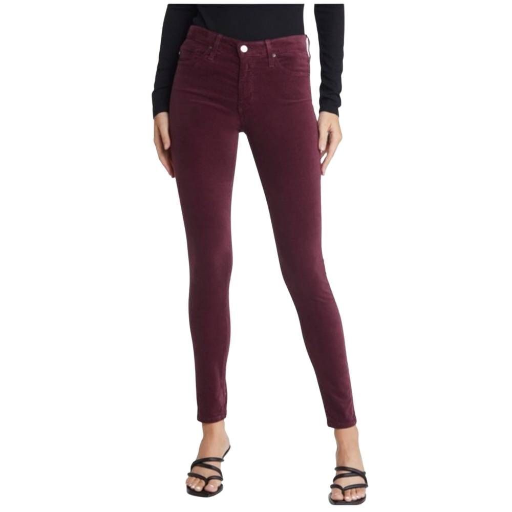 AG The Farrah Skinny High Rise Skinny Maroon Jeans Pants